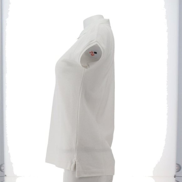 NWT LANDS' END GIRL'S MESH CAP SLEEVE POLO SHIRT WHITE MEDIUM‎ (10-12) - Picture 3 of 11